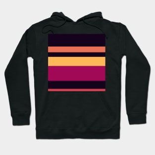 A splendid pot-pourri of Almost Black, Jazzberry Jam, Brick Red, Light Red Ochre and Butterscotch stripes. Hoodie